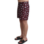 Dolce & Gabbana Maroon Hats Print Beachwear Shorts Swimwear BIK1118-IT4