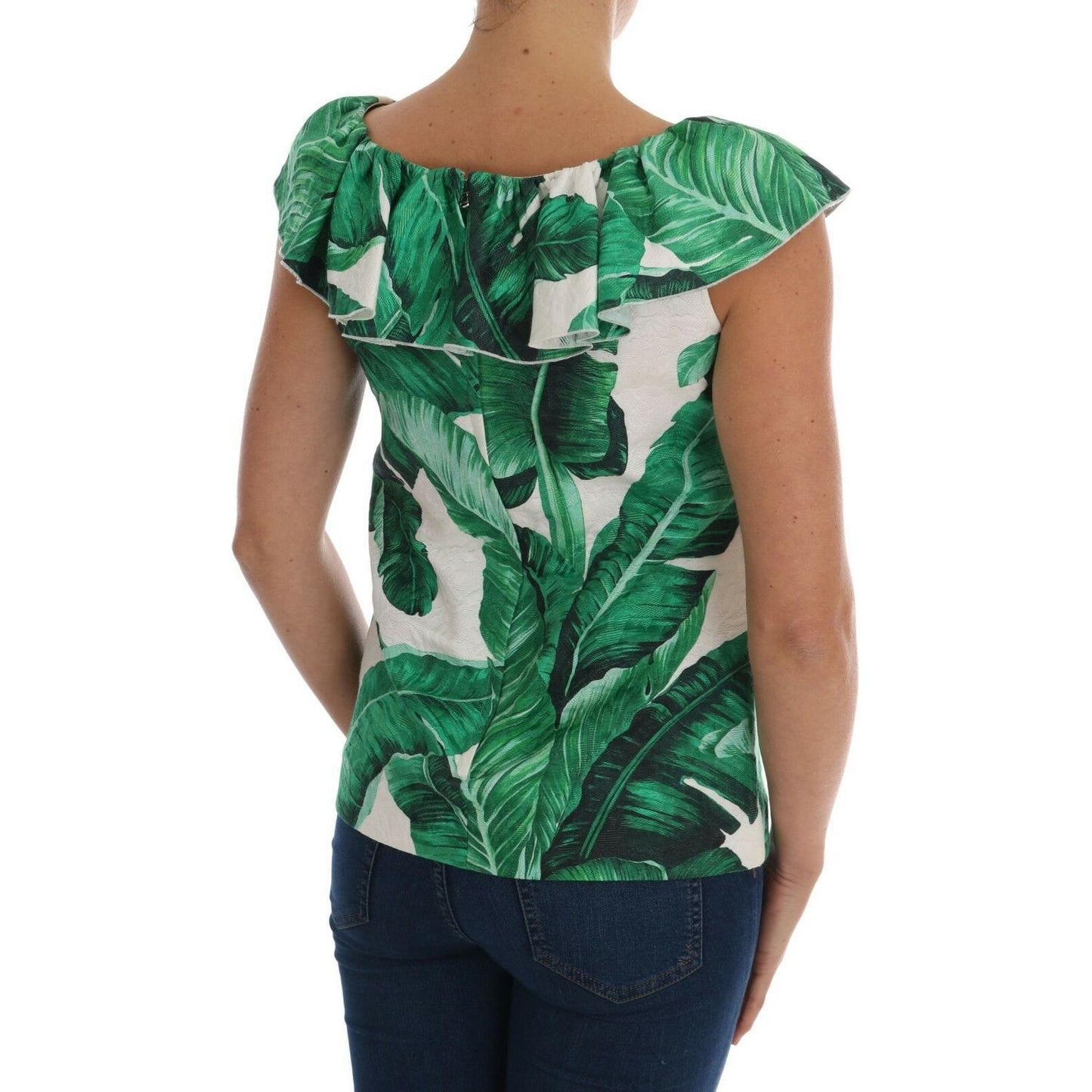 Dolce & Gabbana Pineapple Banana Sequins Blouse T-shirt TSH1648-IT36