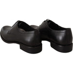 Dolce & Gabbana Black Leather Lace Up Mens Formal Derby Shoes MV3943-41