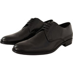 Dolce & Gabbana Black Leather Lace Up Men Dress Derby Shoes MV4168 -39
