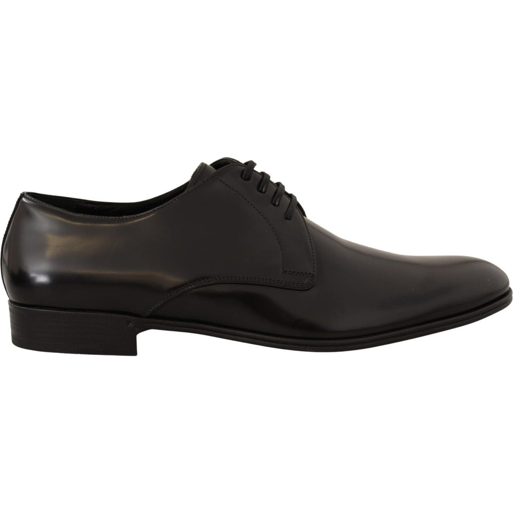Dolce & Gabbana Black Leather Lace Up Men Dress Derby Shoes MV4168 -39