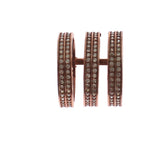Nialaya Dazzling Pink Gold Plated CZ Crystal Ring Ring Nialaya Dark Olive Green