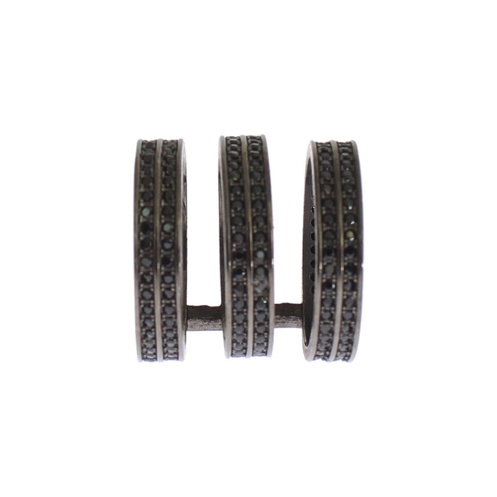 Nialaya Black CZ Rhodium 925 Silver Ring SIG19099- 50