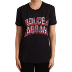 Dolce & Gabbana Black Cotton Large Print Top Crewneck T-shirt TSH6668 -44