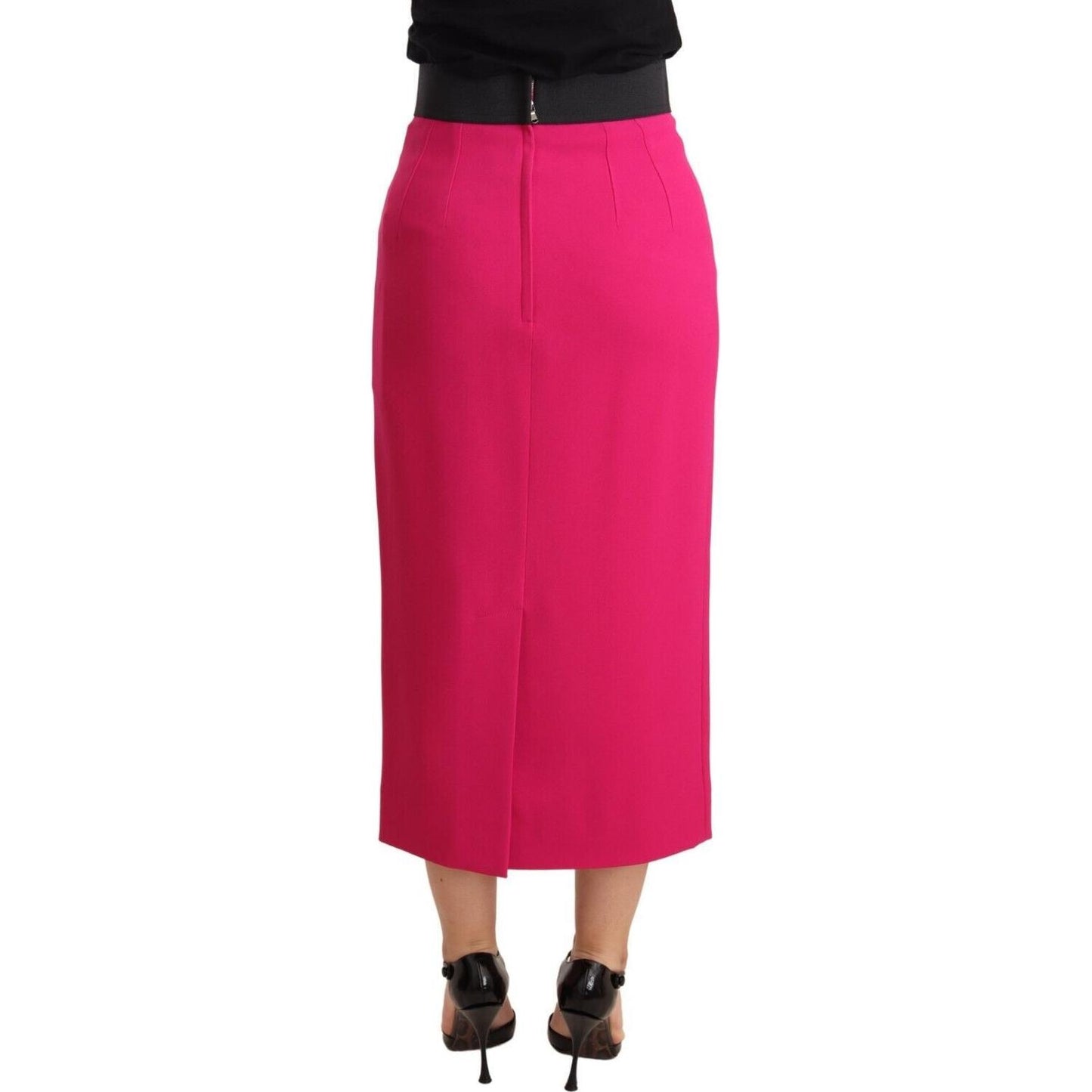 Dolce & Gabbana Pink High Waist Stretch Pencil Straight Skirt Skirt