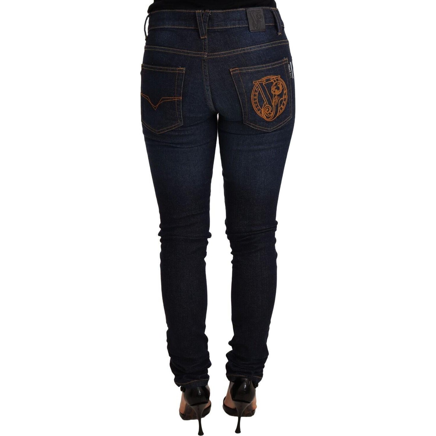 Versace Jeans Dark Blue Cotton Low Waist Skinny Denim Jeans PAN71120-36