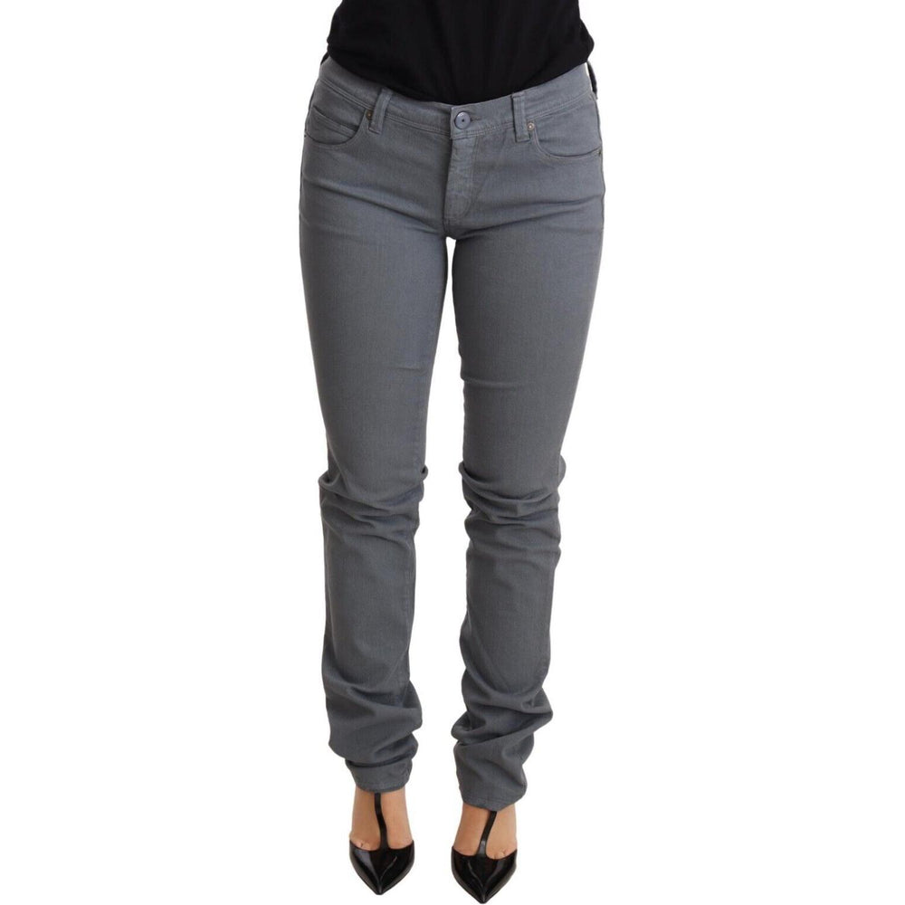 Ermanno Scervino Gray Low Waist Skinny Slim Trouser Cotton Jeans PAN72062-26
