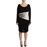 Roberto Cavalli Black Silver Sheath Knee Length Dress DR28558 - 48
