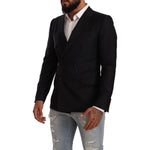 Dolce & Gabbana Elegant Black Dotted Formal Blazer Dolce & Gabbana Black