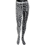 Dolce & Gabbana Gray Leopard Print Mesh Nylon Tights SCS1092- M