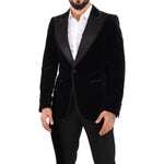 Dolce & Gabbana Elegant Single Breasted Velvet Blazer Dolce & Gabbana Black