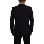 Dolce & Gabbana Elegant Black Martini Slim Fit Blazer and Vest Dolce & Gabbana Black