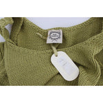 PINK MEMORIES Green Cotton Blend Knitted Sleeveless Sweater SIG30252-1