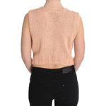 PINK MEMORIES Pink Cotton Blend Knitted Sleeveless Sweater SIG30255-1