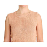 PINK MEMORIES Pink Cotton Blend Knitted Sleeveless Sweater SIG30255-1