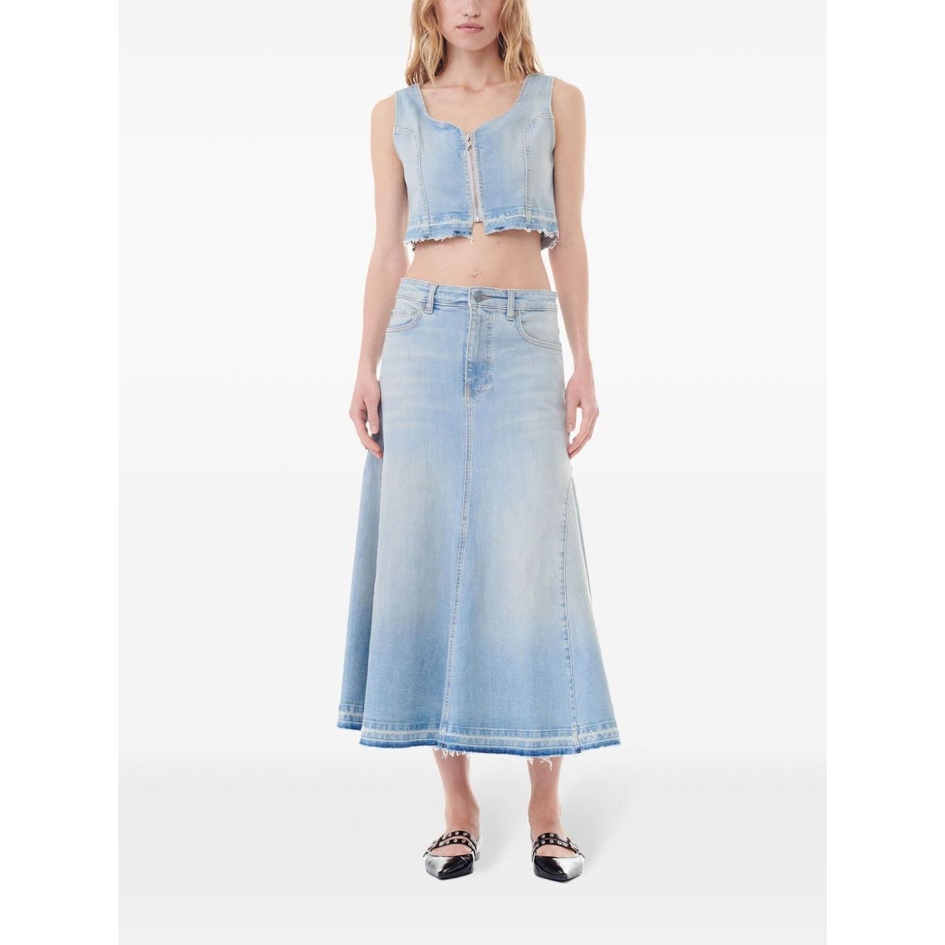 Ganni Flared denim skirt J1474091