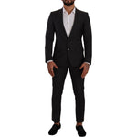 Dolce & Gabbana Elegant Black Wool Martini Suit Dolce & Gabbana Black