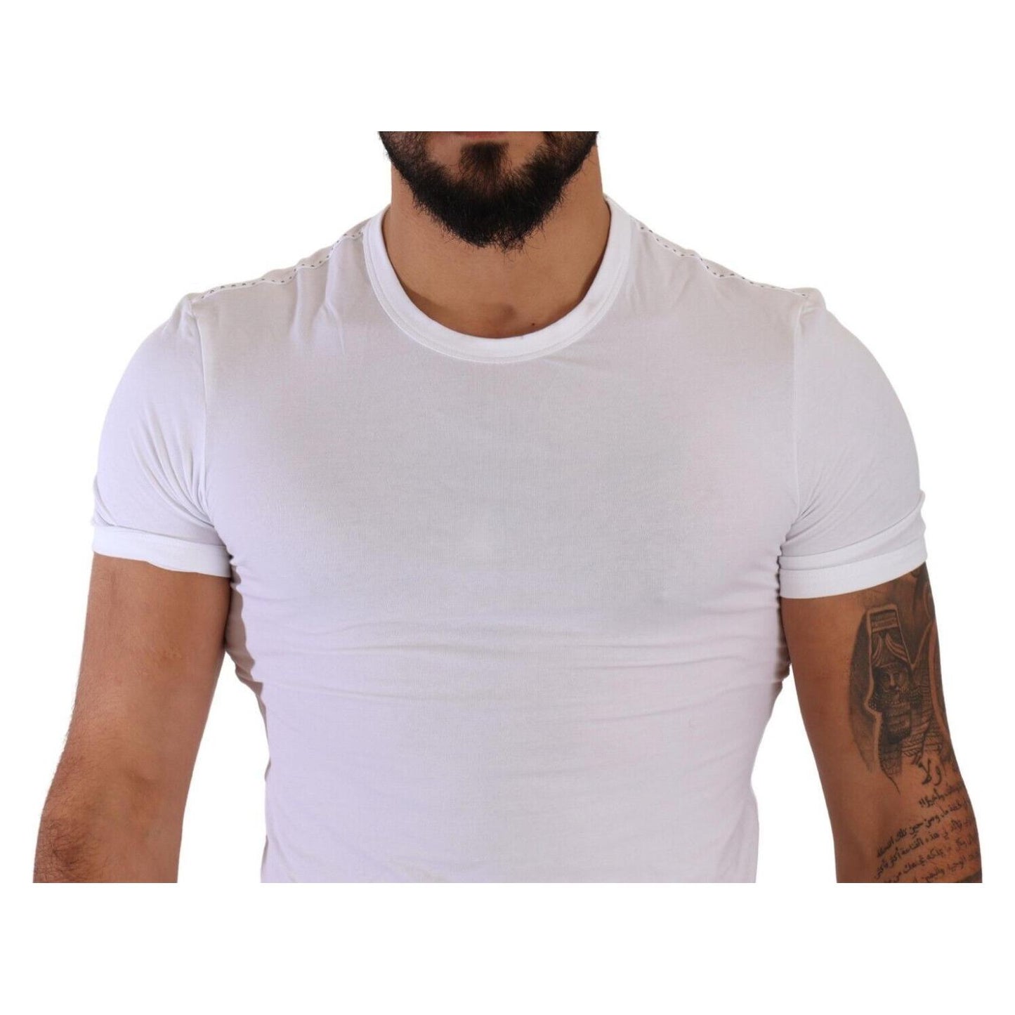Dolce & Gabbana White Round Neck Cotton Stretch T-shirt Underwear TSH5129-IT3#2