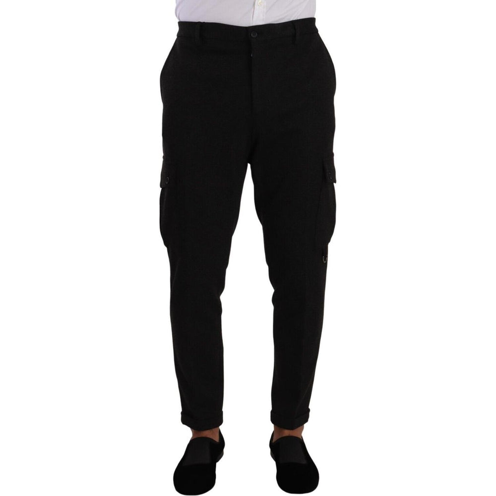 Dolce & Gabbana Sleek Skinny Cargo Pants in Timeless Black Dolce & Gabbana Black