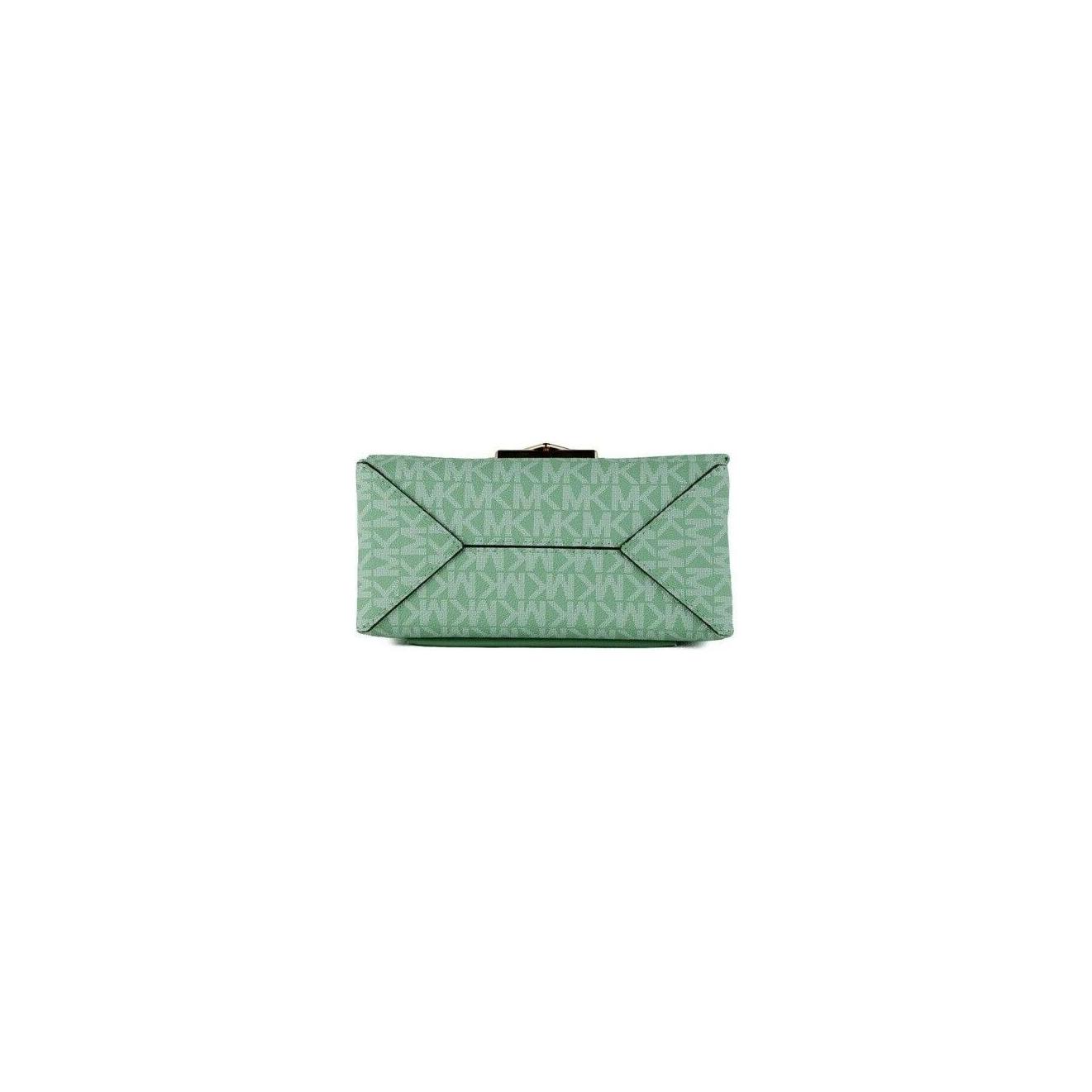 Michael Kors Cece Small Sea Green Signature PVC Convertible Flap Crossbody Bag 34162