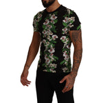Dolce & Gabbana Elegant Floral Crewneck Tee for Men Dolce & Gabbana Black