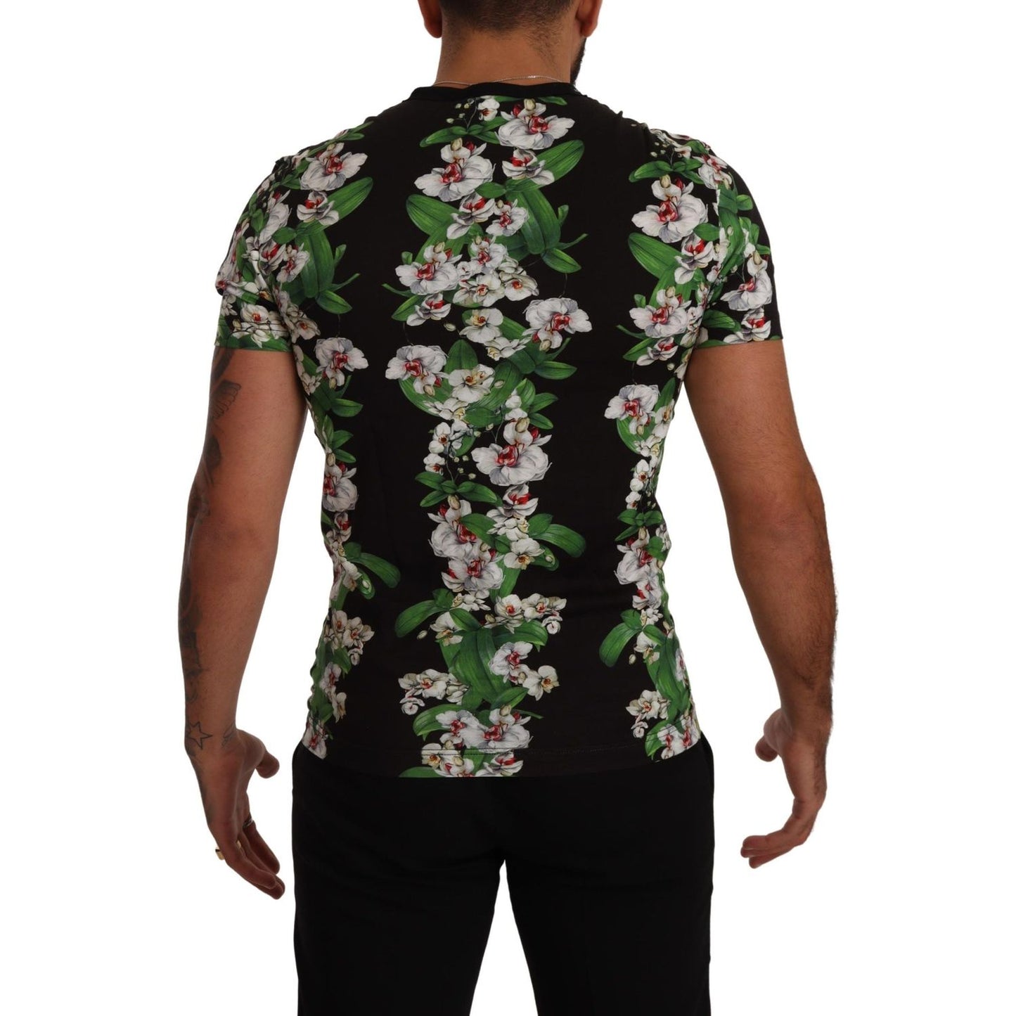 Dolce & Gabbana Black Floral Print Crewneck T-shirt