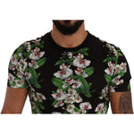 Dolce & Gabbana Elegant Floral Crewneck Tee for Men Dolce & Gabbana Black