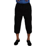 Dolce & Gabbana Elegant Black Cotton Blend Cropped Pants Dolce & Gabbana Black