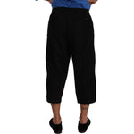 Dolce & Gabbana Elegant Black Cotton Blend Cropped Pants Dolce & Gabbana Black