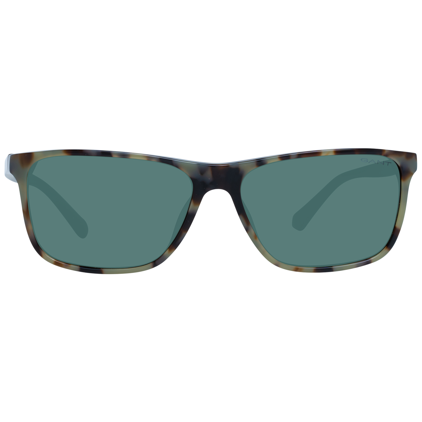 Gant brown unisex full-rim square sunglasses with green lenses and plastic frame for 100% UVA & UVB protection.