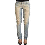 Acht Light Blue Washed Cotton Low Waist Skinny Denim Jeans PAN71812 - 42