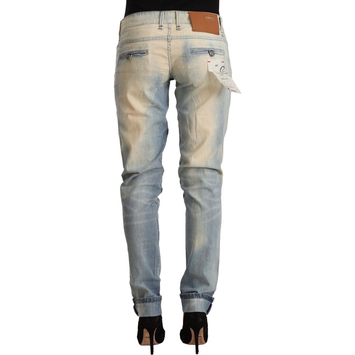 Acht Light Blue Washed Cotton Low Waist Skinny Denim Jeans PAN71812 - 42