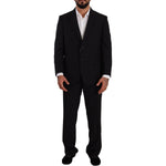 Domenico Tagliente Elegant Two-Piece Black Suit Ensemble Domenico Tagliente Black