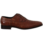 Dolce & Gabbana Brown Crocodile Leather Mens Formal Derby Shoes MV4509 - 44