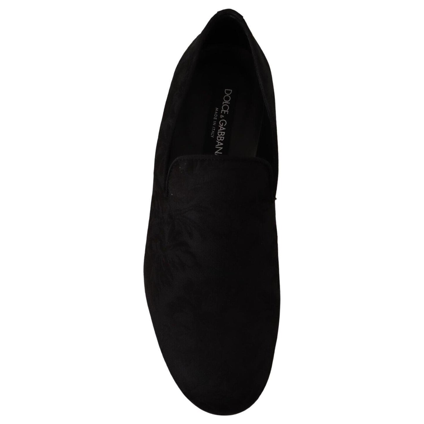 Dolce & Gabbana Black Jacquard Slippers Flats Loafers Shoes MV4476 - 40