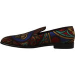 Dolce & Gabbana Multicolor Jacquard Crown Slippers Loafers Shoes MV4462 -39