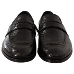 Dolce & Gabbana Black Crocodile Leather Slip On Moccasin Shoes MV4548 - 44