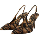 Dolce & Gabbana Dolce & Gabbana Tiger Pattern Slingback Heels Pumps LA9782- 36.5