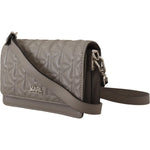 Karl Lagerfeld Elegant Grey Leather Crossbody Bag 8720092391252