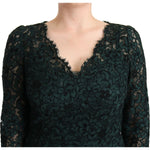Dolce & Gabbana Green Floral Lace Maxi Floor Length Dress DR28312 - 44