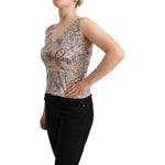 John Galliano Multicolor Cotton Sleeveless V-neck Tank Top TSH6751 - 40