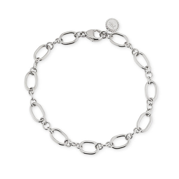 24KAE JEWELS JEWELRY Mod. 22426S silver chain bracelet with round clasp, elegant design for stylish wear.