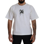 Dolce & Gabbana White Logo Print Cotton Crewneck T-shirt TSH83098- 46