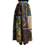 Dolce & Gabbana Multicolor Patchwork Sicily Long Maxi Skirt SKI1820- 36
