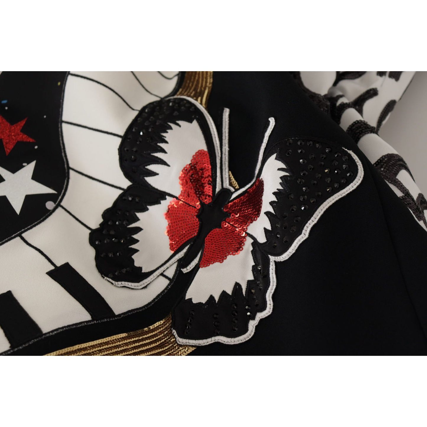 Dolce & Gabbana Black Love Clock Sequined Piano Skirt SKI1825- 38