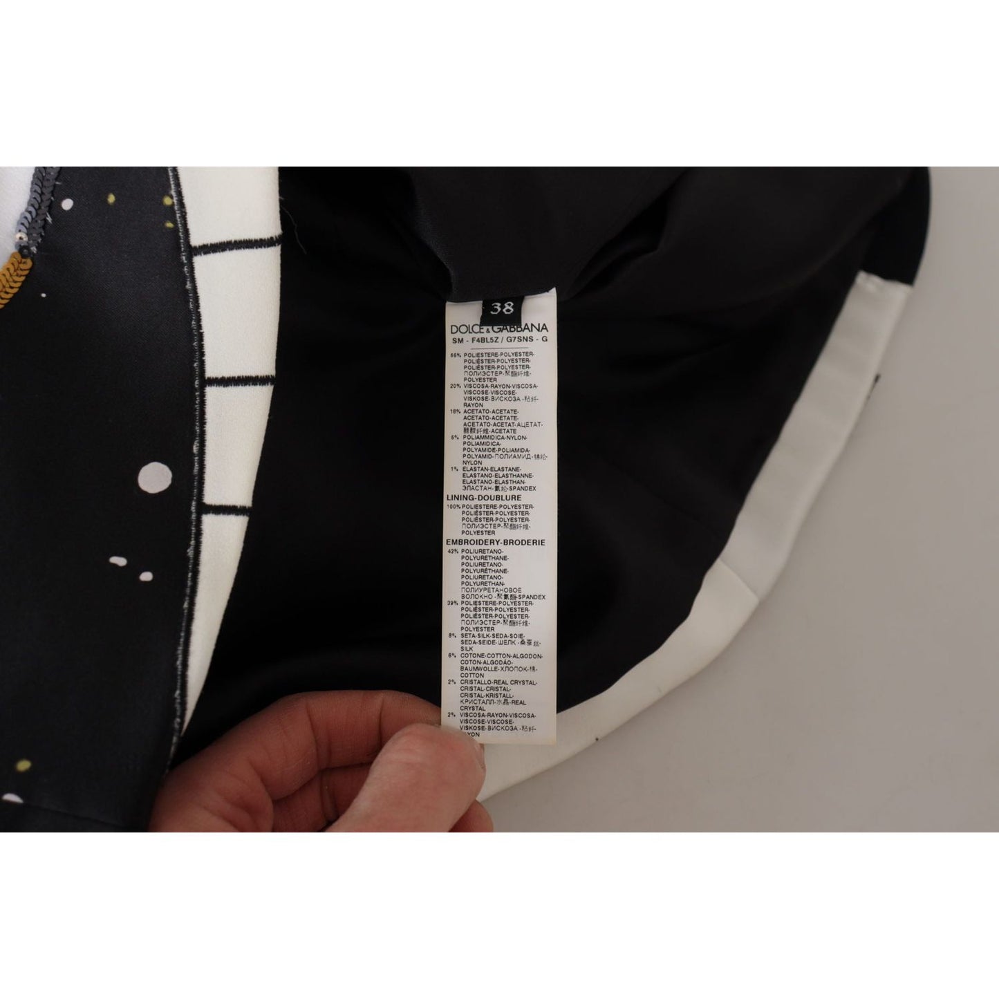 Dolce & Gabbana Black Love Clock Sequined Piano Skirt SKI1825- 38