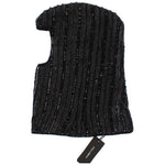 Dolce & Gabbana Black Knitted Sequin Hood Scarf Hat MS907