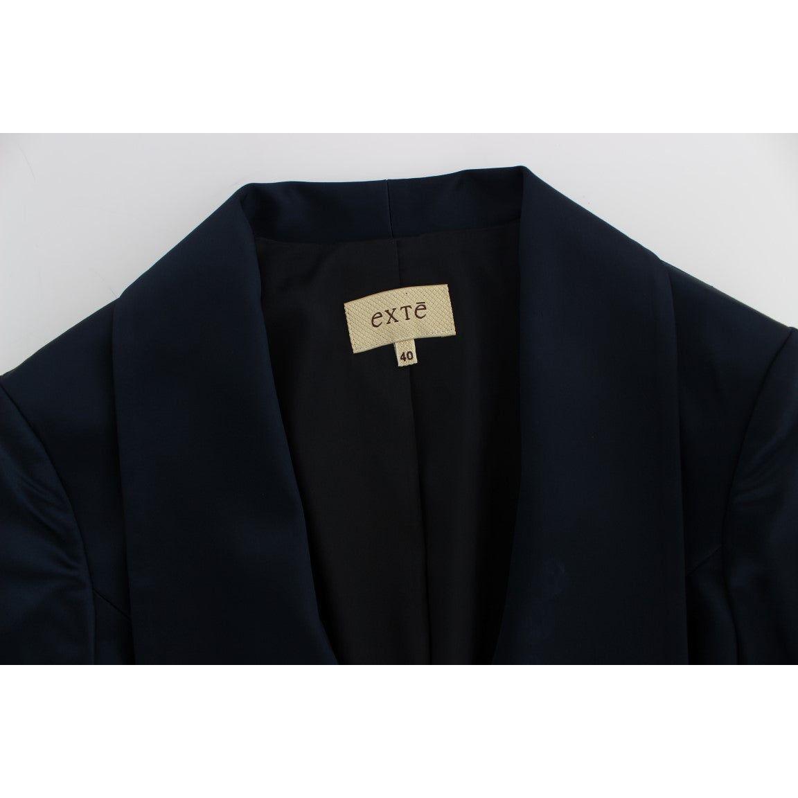 Exte Blue Three Button Single Breasted Blazer Jacket SIG30860-1