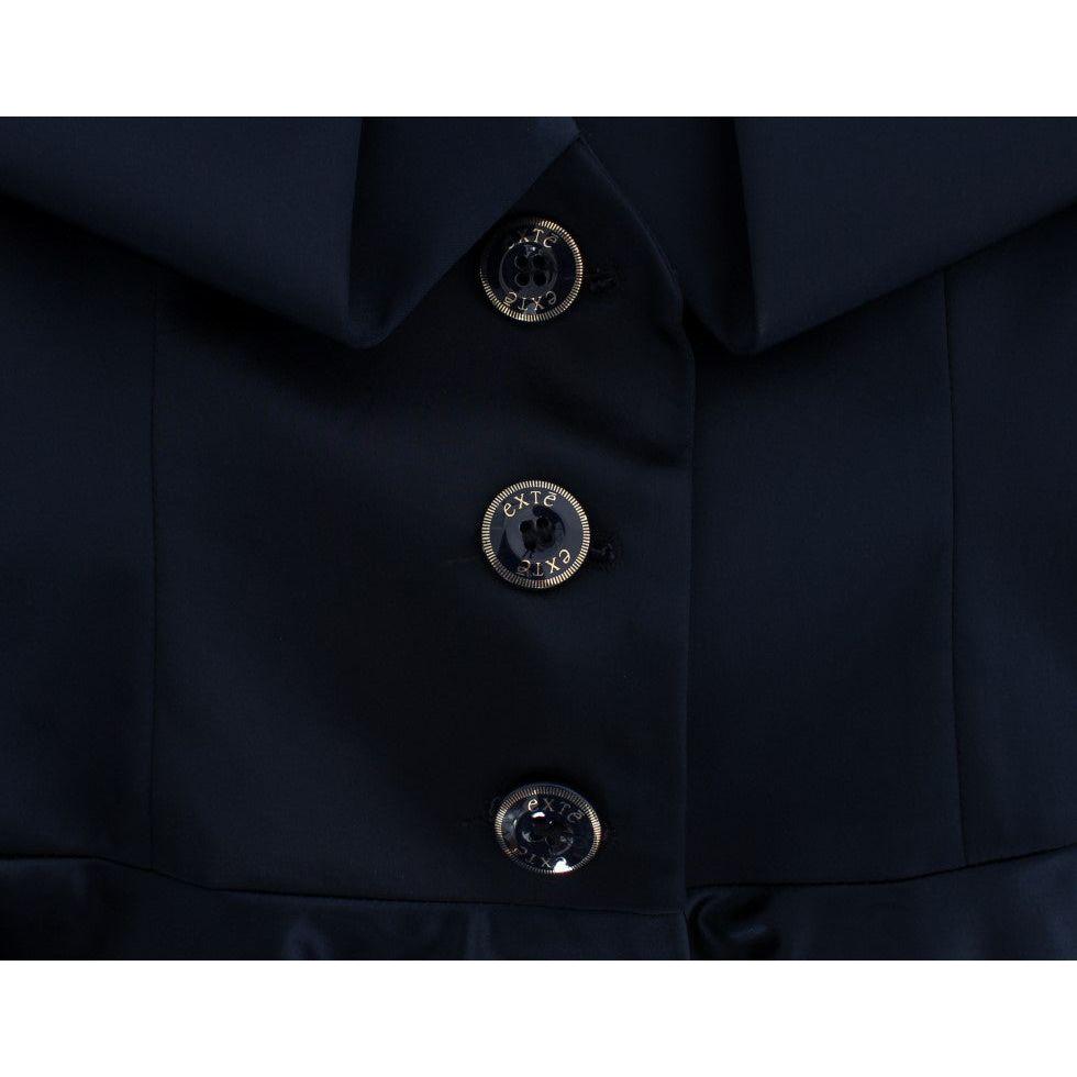 Exte Blue Three Button Single Breasted Blazer Jacket SIG30860-1