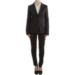 Exte Brown Stretch Two Button Suit SIG30865-1